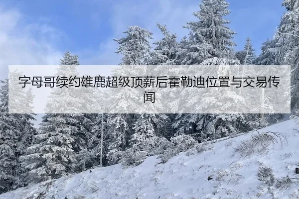 字母哥续约雄鹿超级顶薪后霍勒迪位置与交易传闻